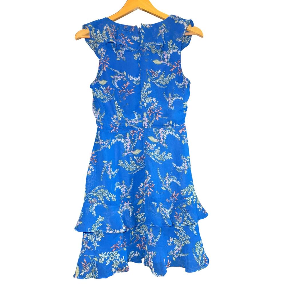 Lulus Floral Ruffle Mini Dress Women's Small Tiered Fairy Garden Wedding Event - Picture 4 of 7